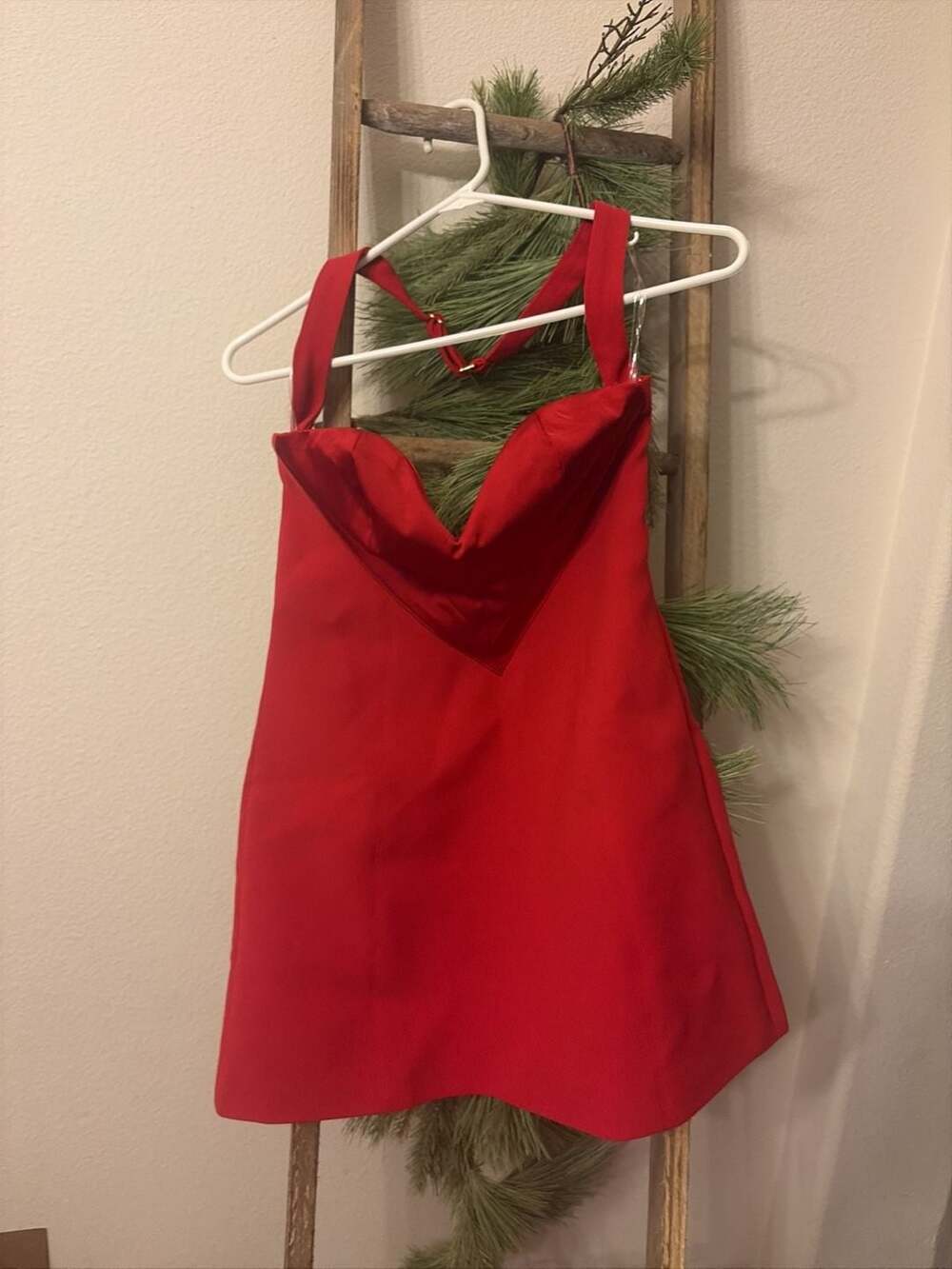 Oh Polly Red Halter Neck Mini Dress